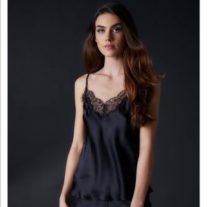 Journelle Charlotte camisole. Black silk. Size M.